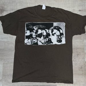hand-stitched brown skull tshirt